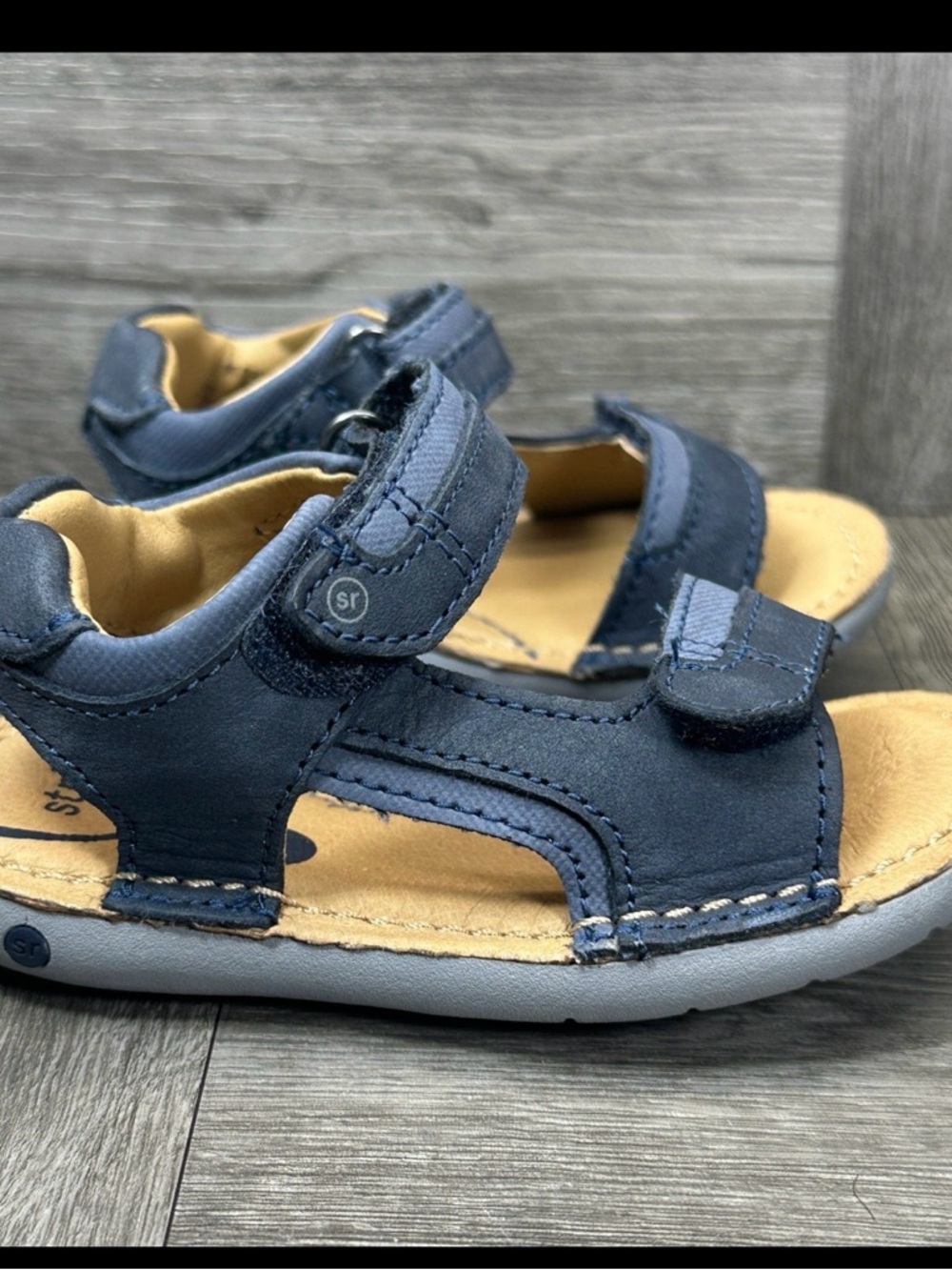 Stride Rite SRT Oaklynn Sandals Boys 5M Navy Blue Leather NEW without box